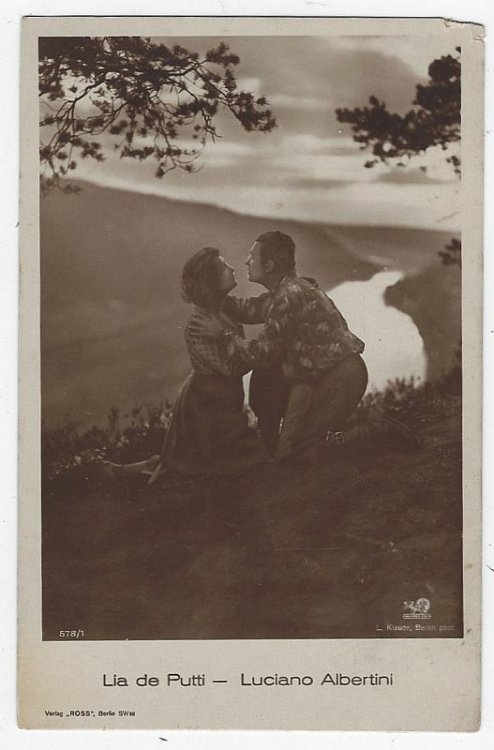 POSTCARD OF LYA DE PUTTI AND LUCIANO ALBERTINI IN DIE SCHLUCHT DES TODES