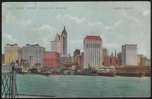 SKY LINE FROM HUDSON RIVER, NEW YORK CITY, NEW YORK