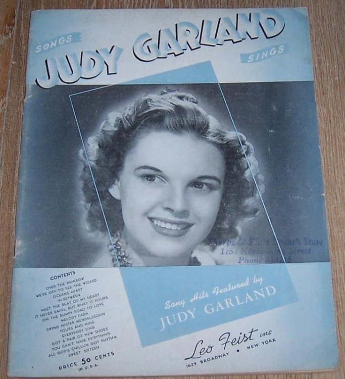 SONGS JUDY GARLAND SINGS Song Hits Featured by Judy Garland