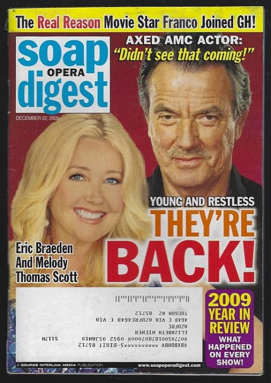 SOAP OPERA DIGEST DECEMBER 22, 2009