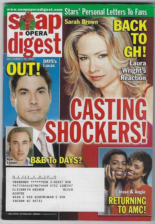 SOAP OPERA DIGEST DECEMBER 25, 2007