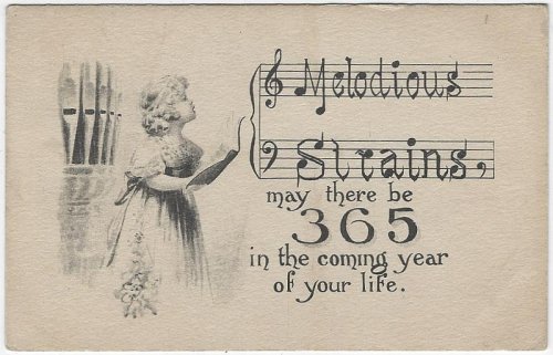 MELODIOUS STRAINS NEW YEAR POSTCARD