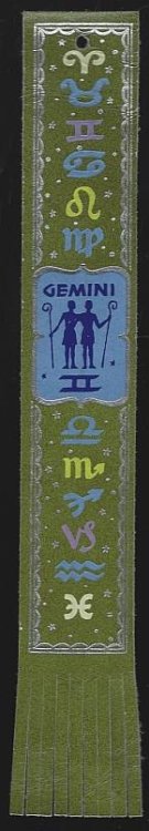VINTAGE LEATHER GEMINI BOOKMARK