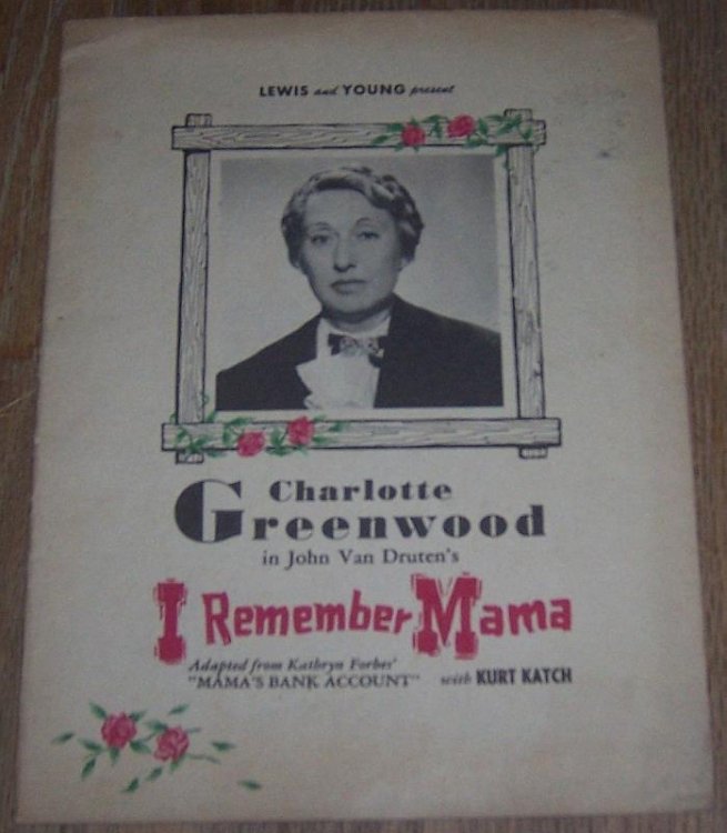 I REMEMBER MAMA SOUVENIR PROGRAM