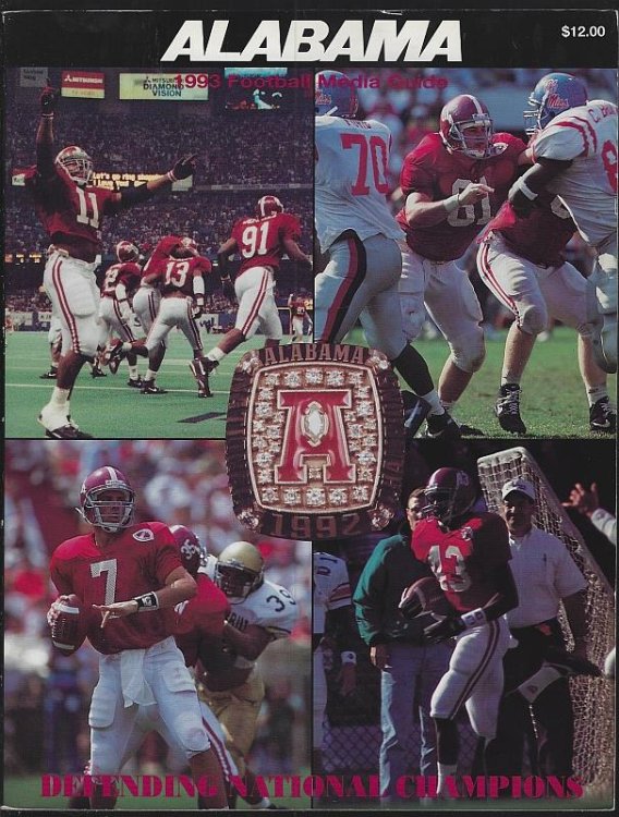 UNIVERSITY OF ALABAMA FOOTBALL 1993 MEDIA GUIDE