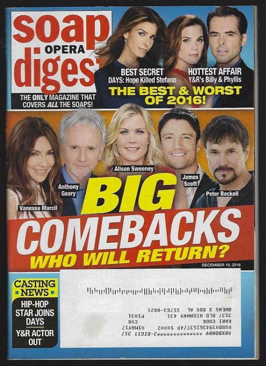 SOAP OPERA DIGEST DECEMBER 19, 2016