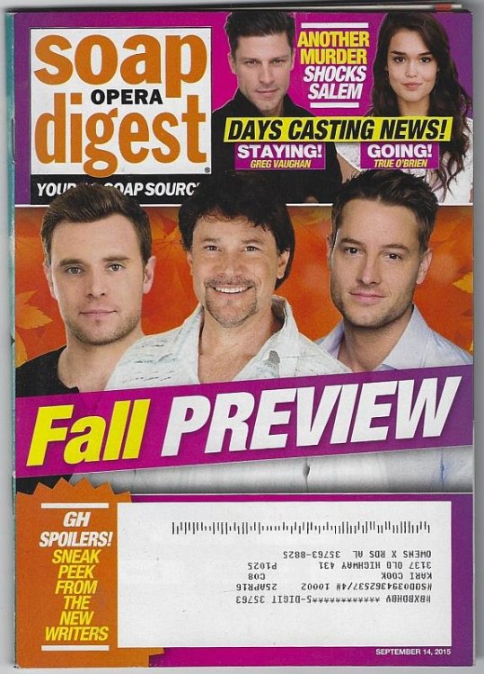 SOAP OPERA DIGEST SEPTEMBER 14, 2015