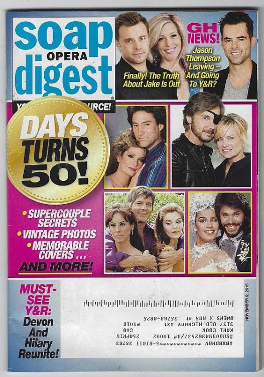 SOAP OPERA DIGEST NOVEMBER 9, 2015