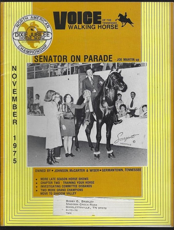 VOICE OF THE TENNESSEE WALKING HORSE MAGAZINE NOVEMBER 1975