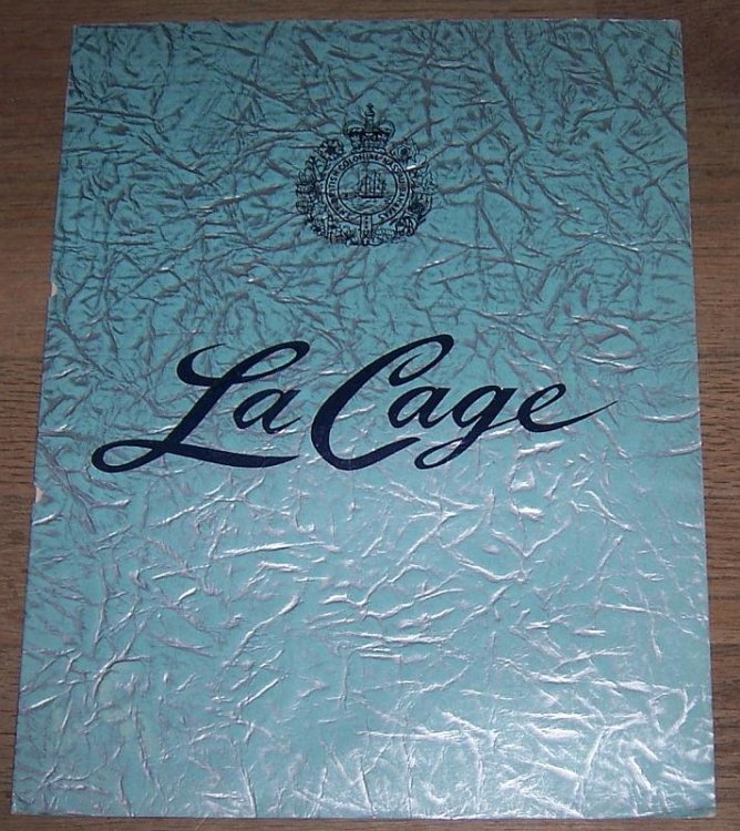 MENU LA CAGE, THE BRITISH COLONIAL, NASSAU, BAHAMAS