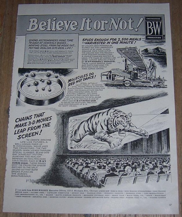 1953 BORG-WARNER RIPLEY'S BELIEVE OR NOT LIFE MAGAZINE ADVERTISEMENT