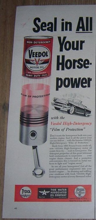 1953 VEEDOL MOTOR OIL MAGAZINE ADVERTISMENT