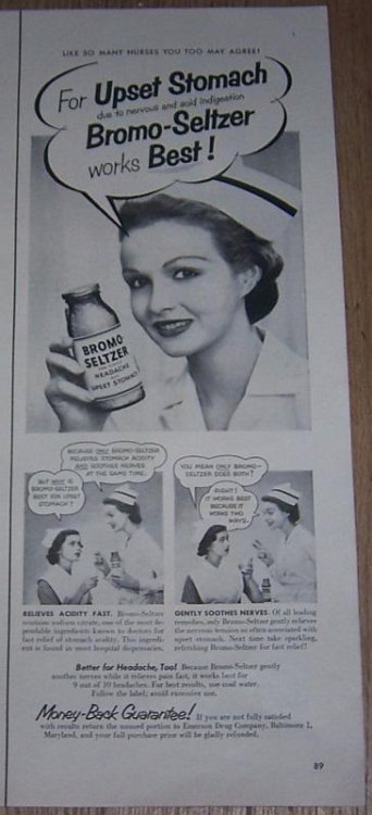 1953 BROMO-SELTZER LIFE MAGAZINE ADVERTISEMENT
