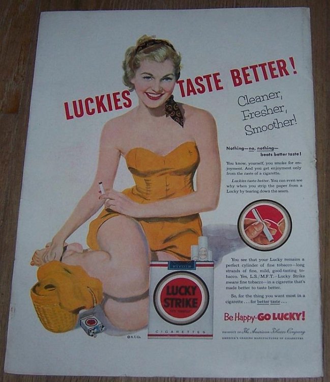 1953 LUCKY STRIKE LIFE MAGAZINE COLOR ADVERTISEMENT WITH BATHING BEAUTY