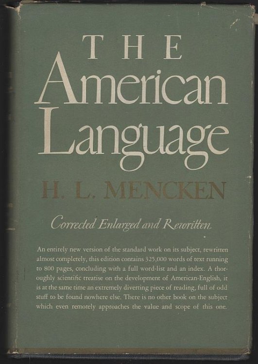 AMERICAN LANGUAGE An Inquiry Into the Development of English in the United State
