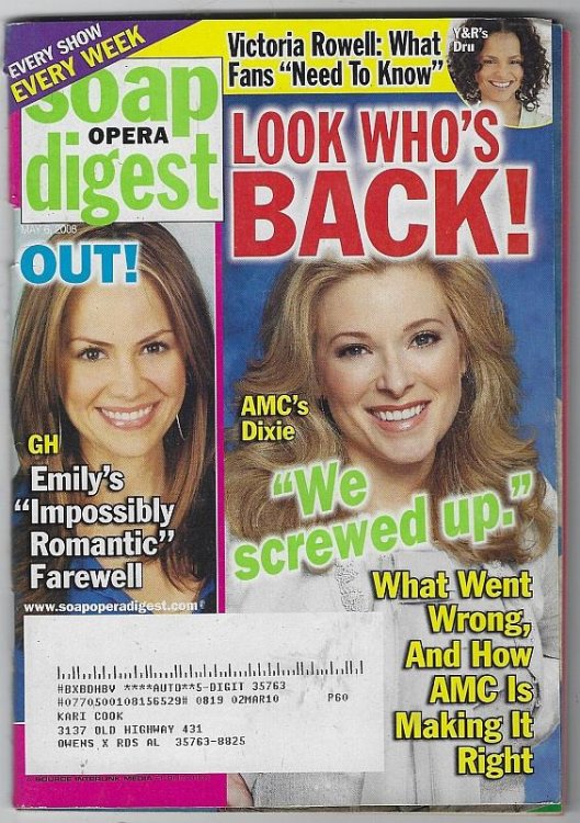 SOAP OPERA DIGEST MAY 6, 2008