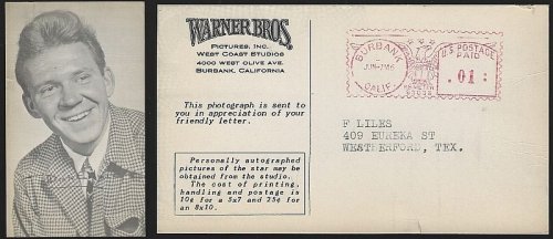 POSTCARD OF ACTOR DICK ERDMAN