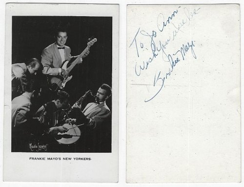 SIGNED REAL PHOTO POSTCARD OF FRANKIE MAYO'S NEW YORKERS
