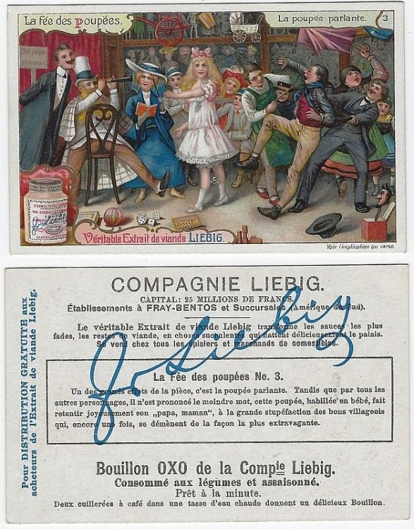 VICTORIAN TRADE CARD FOR LIEBIG COMPANY'S FLEISCH-EXTRACT LA FEE DES POUPEES NO. 3