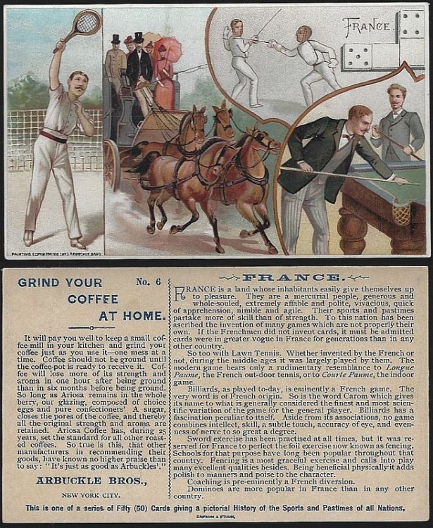 VICTORIAN TRADE CARD FOR ARBUCKLE BROS. COFFEE, FRANCE