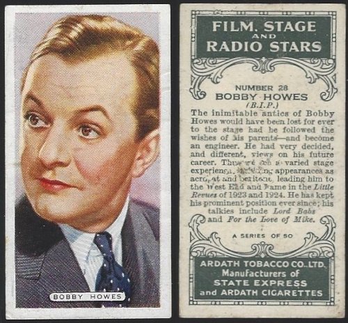 VINTAGE ARDATH CIGARETTE CARD WITH BOBBY HOWES