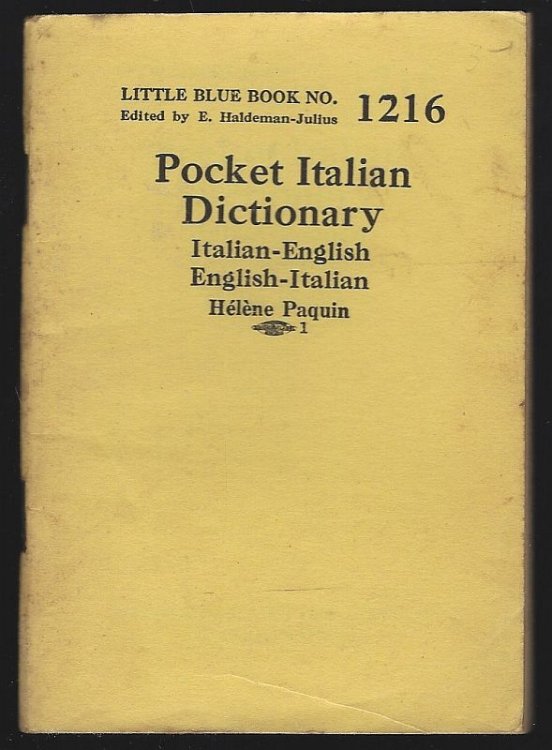 POCKET ITALIAN-ENGLISH DICTIONARY Italian-English, English-Italian