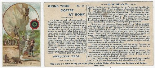 VICTORIAN TRADE CARD FOR ARBUCKLE BROS. COFFEE, TYROL