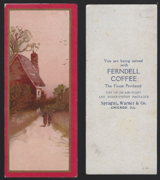 VICTORIAN TRADE CARD FOR FERNDELL COFFEE WITH LANDSCAPE