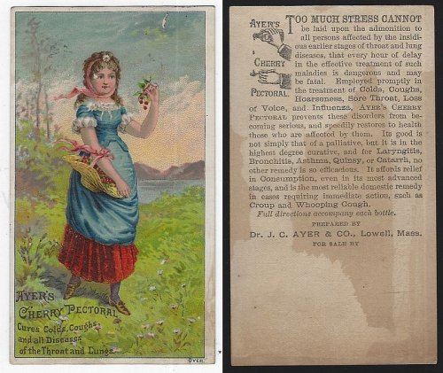 VICTORIAN TRADE CARD FOR AYER'S CHERRY PECTORAL
