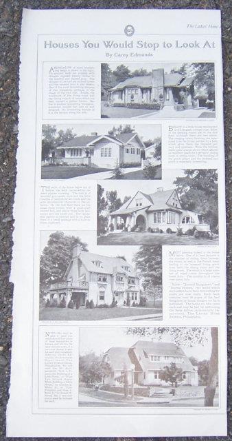 1916 LADIES HOME JOURNAL HOUSES YOU WOULD STOP TO LOOK AT BY CASEY EDMUNDS