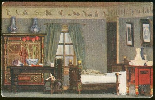 TUCK'S POSTCARD OF PRINCESS DAPHNE'S BEDROOM IN TITANIA'S PALACE