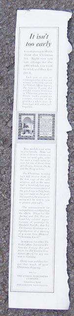 1916 LADIES HOME JOURNAL PAGE FOR CURTIS MAGAZINES FOR CHRISTMAS