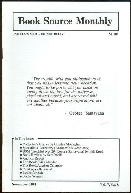 BOOK SOURCE MONTHLY MAGAZINE NOVEMBER 1991