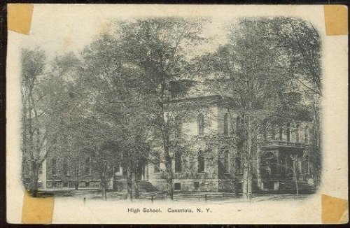 UNDIVIDED POSTCARD OF HIGH SCHOOL CANASTOTA, NEW YORK
