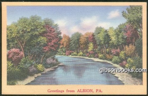 GREETINGS POSTCARD FROM ALBION, PENNSYLVANIA