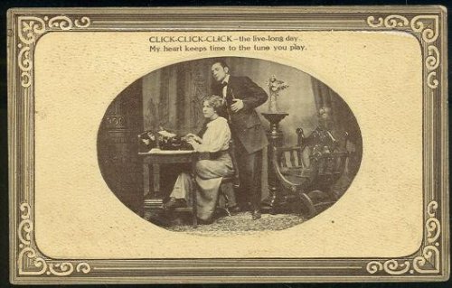 VICTORIAN COURTING COUPLE WITH SECRETARY AND BOSS