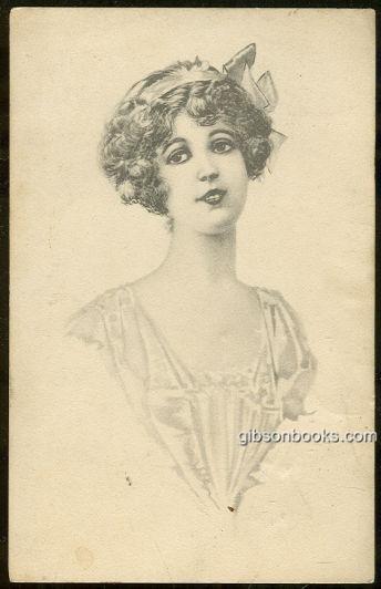 LOVELY VICTORIAN LADY WITH RIBBON