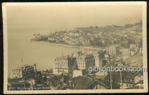 REAL PHOTO POSTCARD VIEW OF MONTREUX, SWITZERLAND