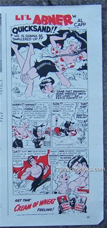1948 LIL ABNER CREAM OF WHEAT MAGAZINE COLOR ADVERTISEMENT
