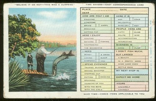 TIME SAVERS EASY CORRESPONDENCE POSTCARD