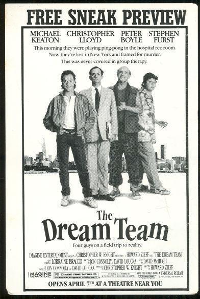POSTCARD ADVERTISING SNEAK PREVIEW THE DREAM TEAM MOVIE