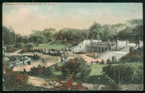 TERRACE AND FOUNTAIN, CENTRAL PARK, NEW YORK CITY, NEW YORK