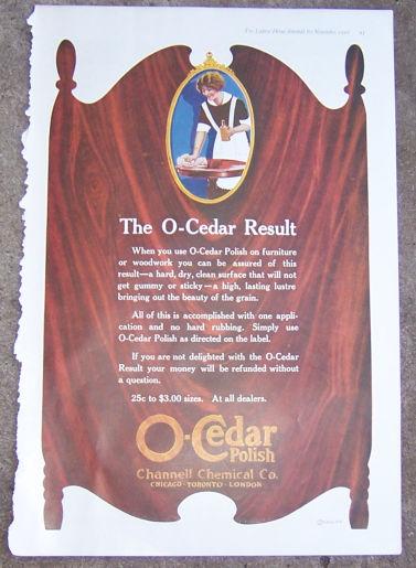 1916 LADIES HOME JOURNAL O CEDAR POLISH MAGAZINE COLOR ADVERTISEMENT