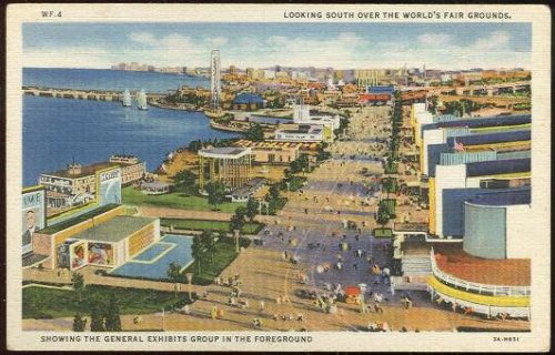 GENERAL VIEW OF FAIR, A CENTURY OF PROGRESS, INTERNATIONAL EXPOSITION 1933, CHICAGO, ILLINOIS