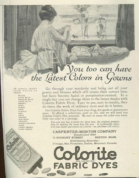 COLORITE FABRIC DYES 1921 LADIES HOME JOURNAL MAGAZINE ADVERTISEMENT