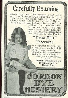 1901 LADIES HOME JOURNAL GORDON DYE HOSIERY MAGAZINE ADVERTISEMENT