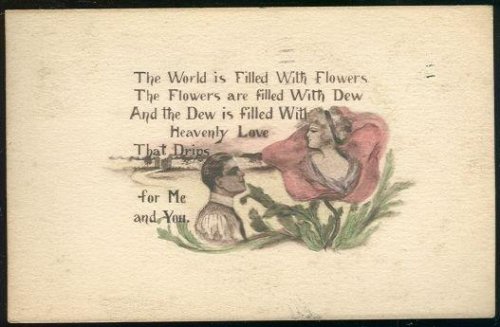 HEAVENLY LOVE SEPIA ROSE ROMANTIC POSTCARD