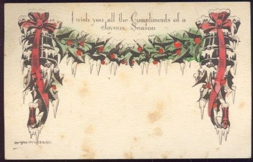 POSTCARD WISHING ALL THE COMPLIMENTS OF A JOYOUS SEASON