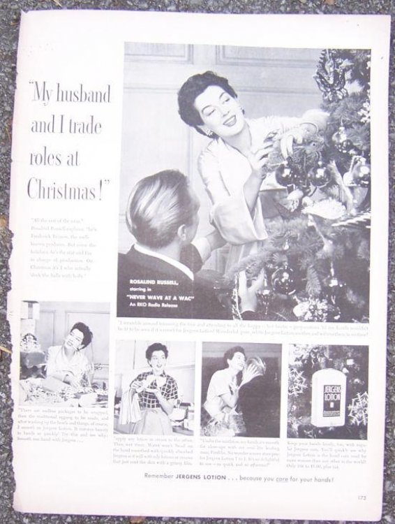 1952 ROSALIND RUSSELL JERGENS LOTION MAGAZINE ADVERTISEMENT