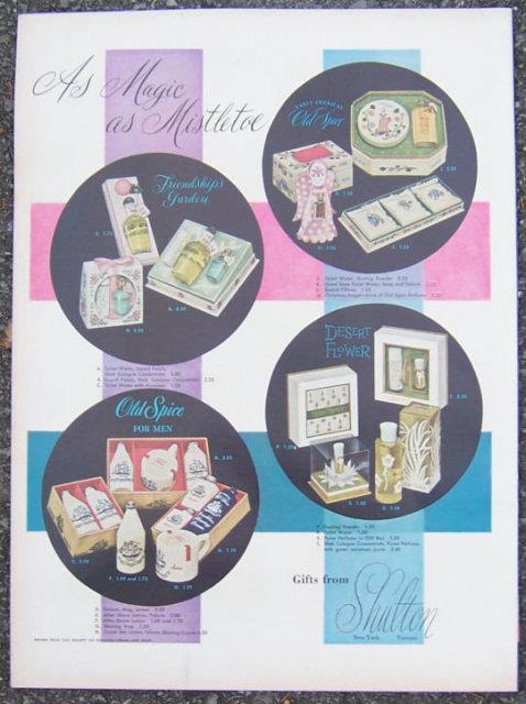 1952 OLD SPICE AND DESERT FLOWERS GIFT SETS MAGAZINE ADVERTISEMENT